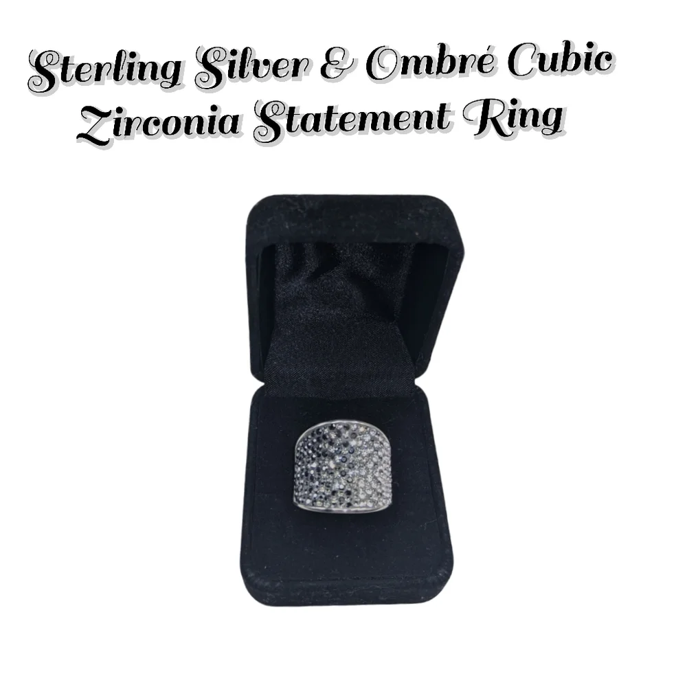 Sterling Silver & Ombré Cubic Zirconia Statement Ring